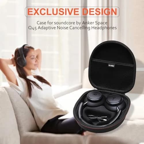 L LTGEM Hard Case for Anker Soundcore Q30/Q20i/Q45/Space One Pro Headphones, Black | Waterproof & Shockproof thumbnail 8