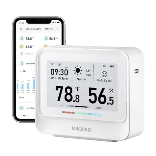 Inkbird IBS-TH5 WiFi Thermometer Hygrometer 9-in-1 | E-Ink Display, 2 Years Cloud Storage thumbnail 1