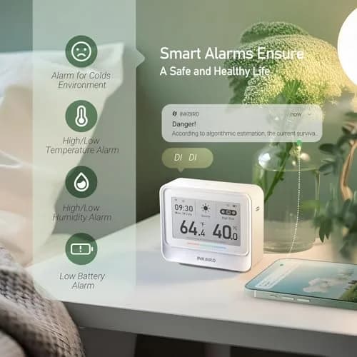 Inkbird IBS-TH5 WiFi Thermometer Hygrometer 9-in-1 | E-Ink Display, 2 Years Cloud Storage thumbnail 7