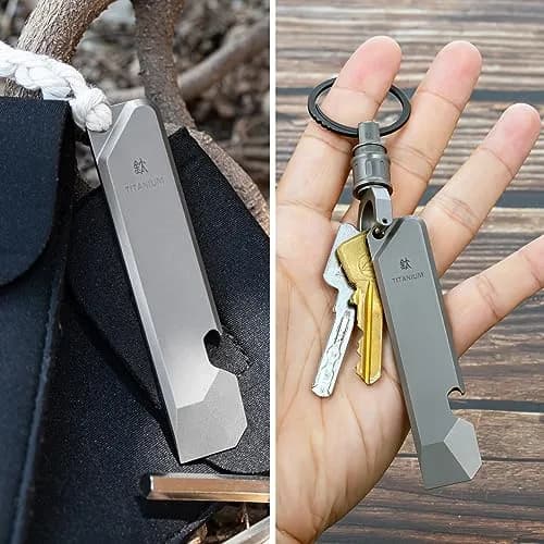 BANG TI Titanium EDC Pry Bar with Bottle Opener Function Portable Multi Tool 9.2 cm (3.62 inches) | Lightweight Corrosion-Resistant Pocket Companion thumbnail 7