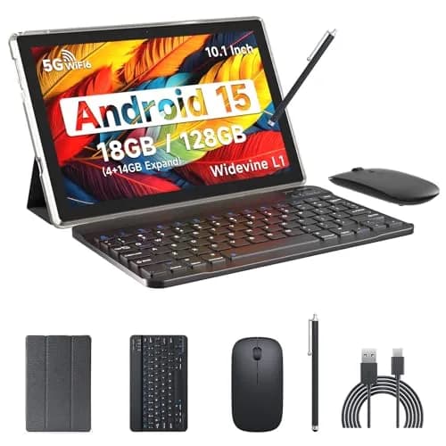 IWEGGO Android 15 Tablet 10 Inch 18GB RAM 128GB ROM | 2TB Expandable, 2.4G/5G WiFi6, 6000mAh Battery thumbnail 1