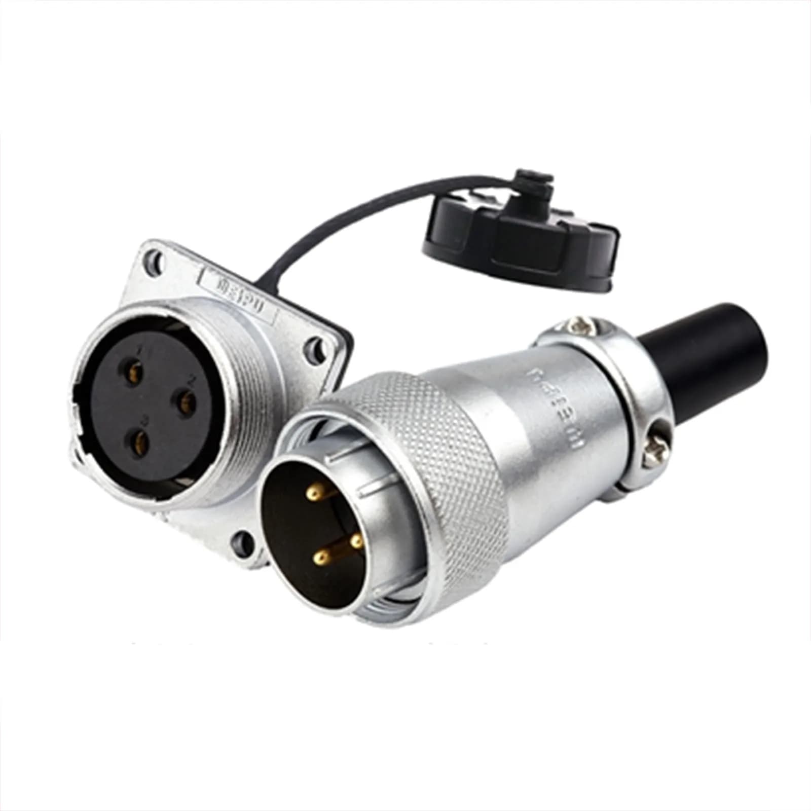 HangTon WS24 9 Pin Aviation Connector 24mm Panel Mount | Threaded Coupling, 500V 25A — 3 pin 25A