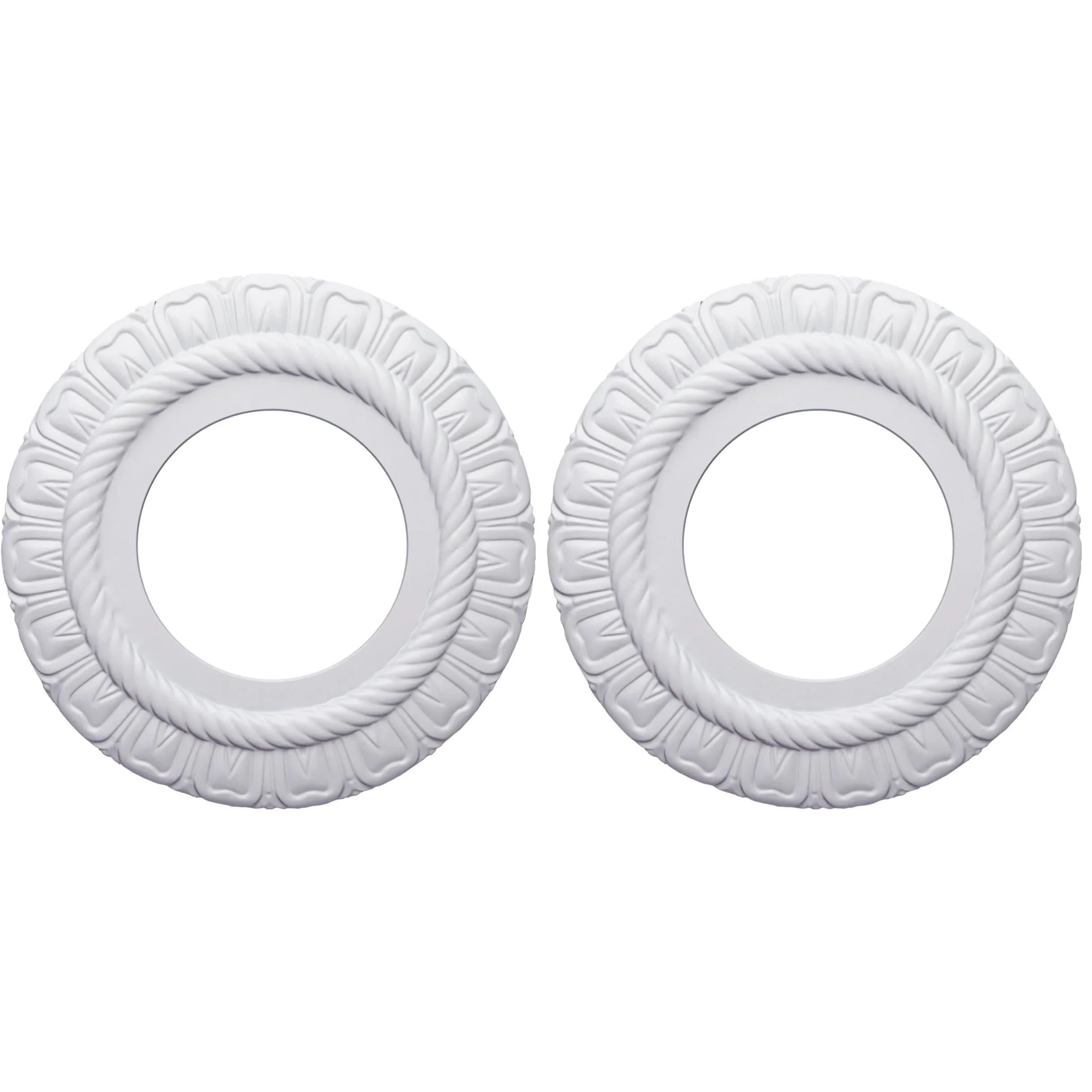 Ekena Millwork Claremont Ceiling Medallion 9"OD x 4 1/2"ID x 1/2"P (Pack of 2) | Lightweight Polyurethane for Easy Installation - main product image