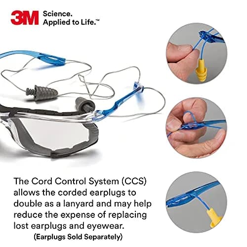 3M Virtua CCS Safety Glasses Pack of 2 | Anti-Fog, Indoor/Outdoor Mirrored Lens, Blue Frame with Foam Gasket thumbnail 4