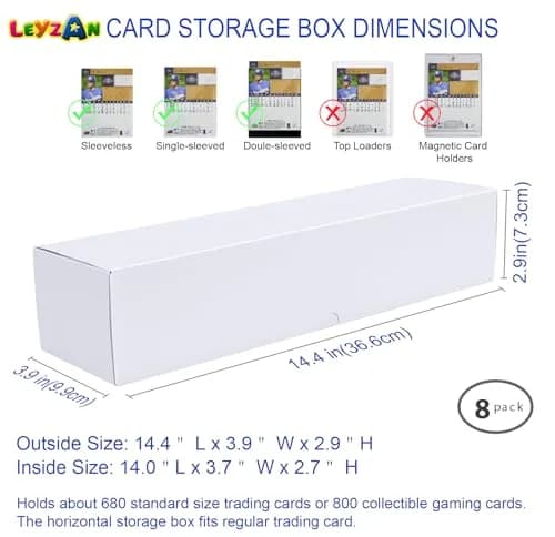 Leyzan Trading Card Storage Box, 8-Pack 1000 Count | Organize & Protect Your Cards thumbnail 6