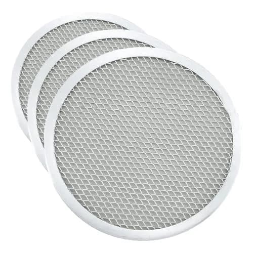 Winco 10 Inch Aluminum Pizza Screen (Pack of 3) | Commercial-Grade for Crispier Crust thumbnail 1