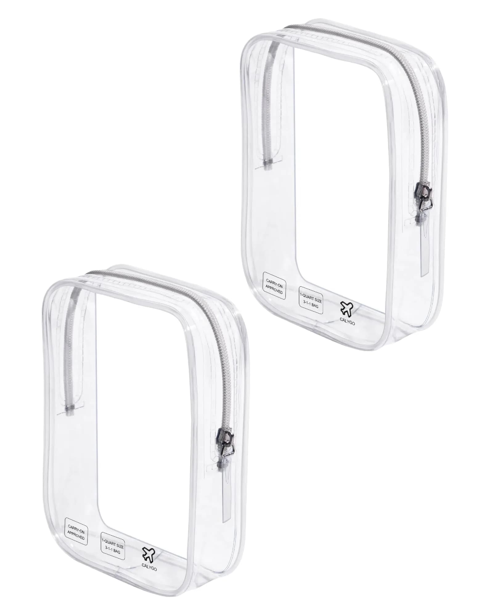 CALYGO TSA Approved Clear Toiletry Bag 1 Quart (156 ml) | Compact & Leak-Resistant for International Travel — clear,clear