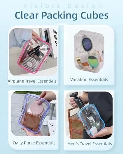 CALYGO TSA Approved Clear Toiletry Bag 2-Pack, 1 Quart (1L) | Travel Essentials for Liquids & Makeup thumbnail 5