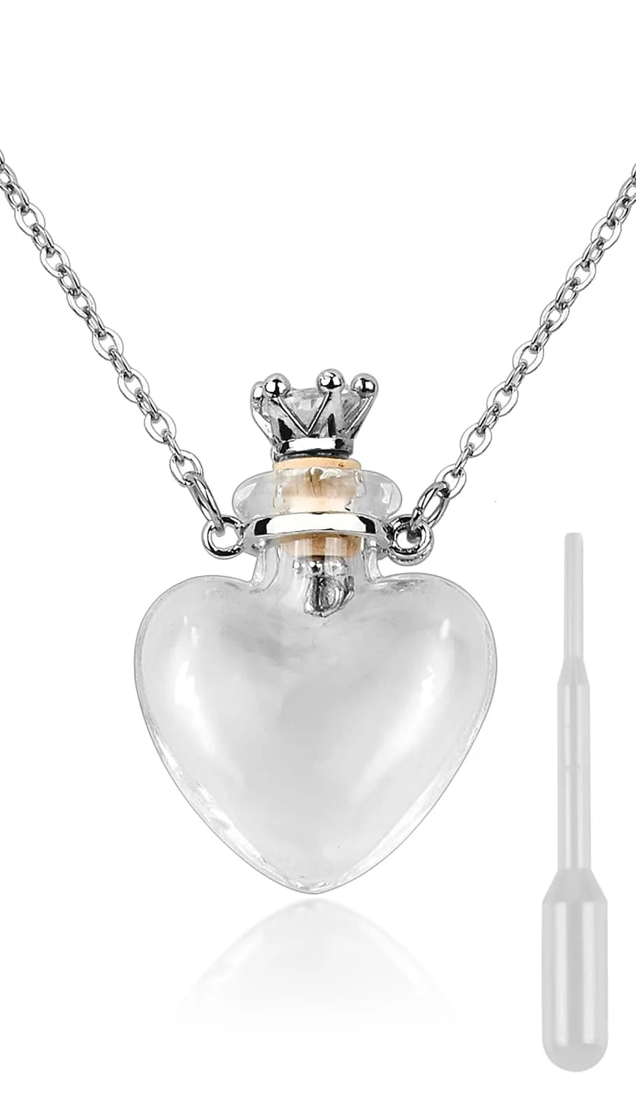 DS. DISTINCTIVE STYLE Heart Shaped Perfume Bottle Necklace | Cremation & Memorial Jewelry for Women