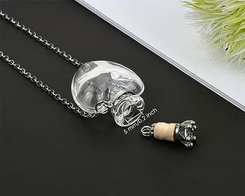 DS. DISTINCTIVE STYLE Heart Shaped Perfume Bottle Necklace | Cremation & Memorial Jewelry for Women thumbnail 3