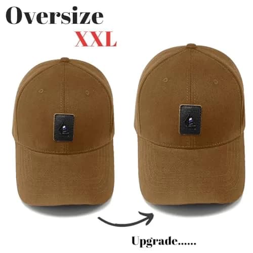 FASHIXD Big Head Oversize XXL Baseball Cap Khaki | Adjustable Cotton Sun Hat for Large Heads thumbnail 2