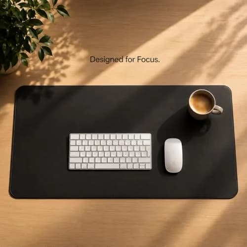 AFIING Cork Desk Mat Black 60cm x 35cm (23.6" x 13.7") | Dual-Sided Waterproof PU Leather & Cork thumbnail 8