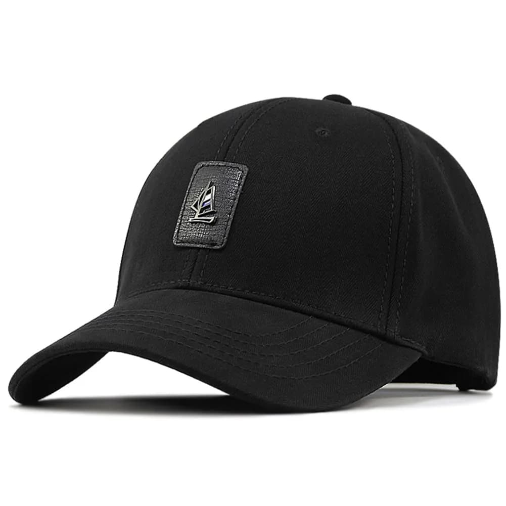 FASHIXD Big Head Oversize XXL Baseball Cap Khaki | Adjustable Cotton Sun Hat for Large Heads — Black