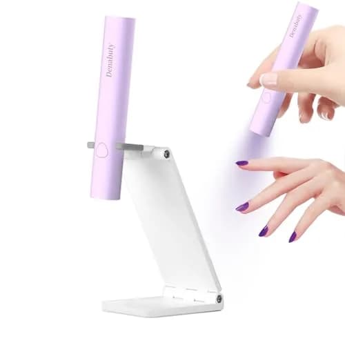 Denabuty Mini UV LED Nail Lamp Handheld with Stand, Violet | Portable Gel Nail Dryer for Art & Manicures thumbnail 1