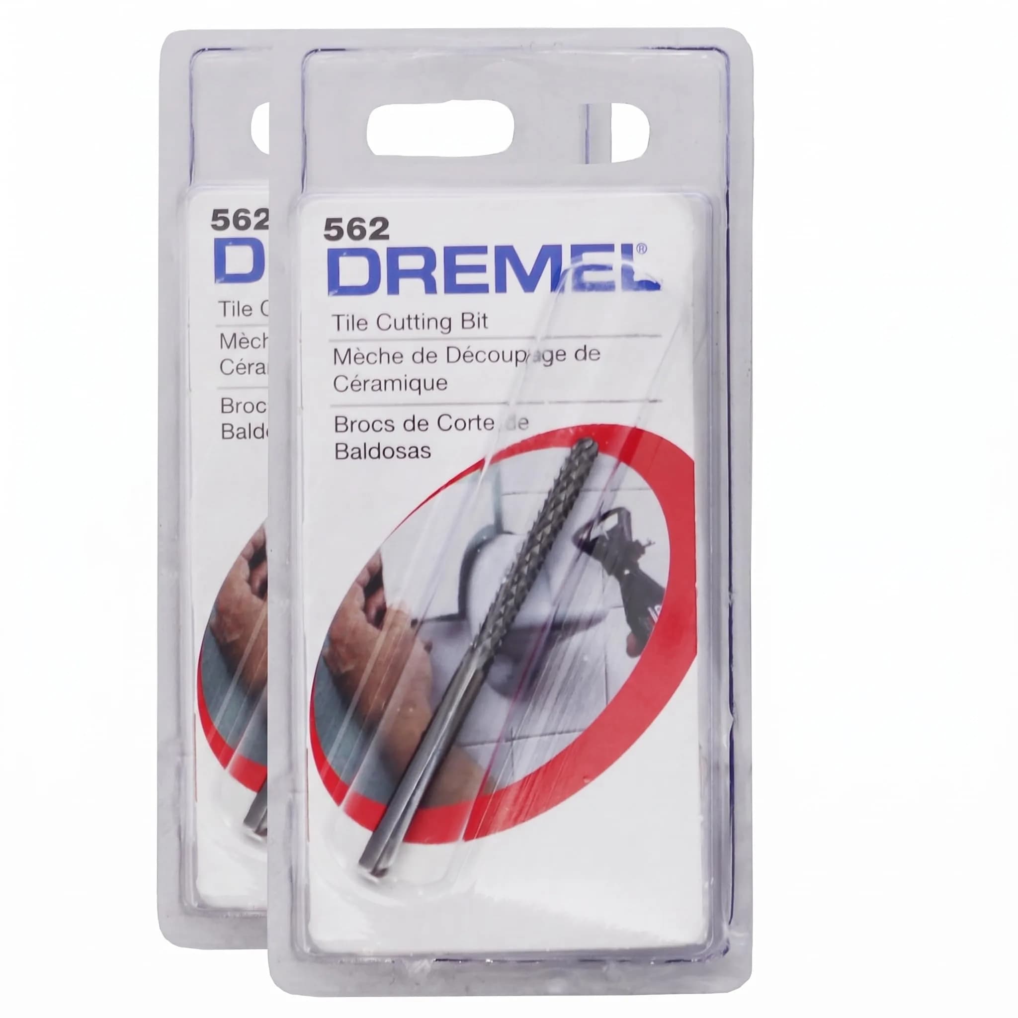 Dremel 562 Tile Cutting Bit, 3.2mm (1/8 Inch) Shank, Pack of 2 | Cuts Ceramic Wall Tile & Plaster