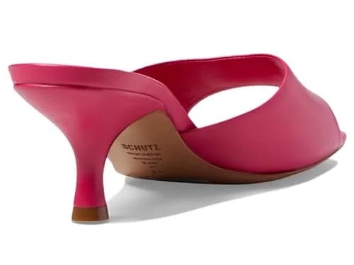 SCHUTZ Dethalia Mid Stiletto Slip-On Sandal Leather Pink 7 | Elegant Heel for Women thumbnail 5