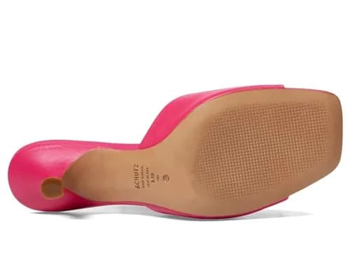 SCHUTZ Dethalia Mid Stiletto Slip-On Sandal Leather Pink 7 | Elegant Heel for Women thumbnail 3