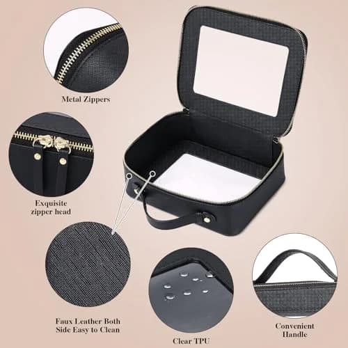 Pinkmik Clear Makeup Bag Set, M+L (2-Piece) | TSA Approved Waterproof Travel Cosmetic Case thumbnail 6