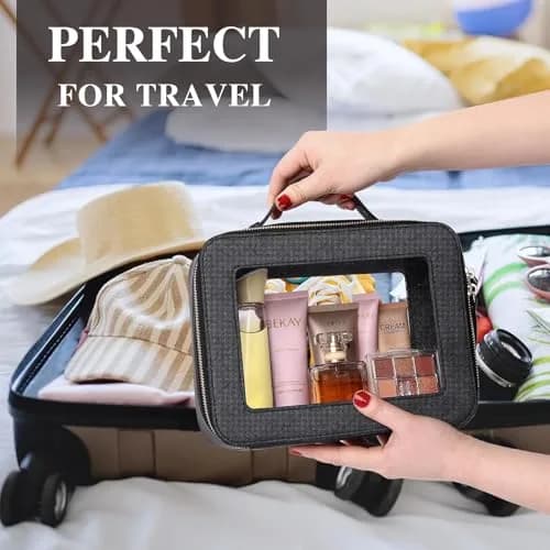 Pinkmik Clear Makeup Bag Set, M+L (2-Piece) | TSA Approved Waterproof Travel Cosmetic Case thumbnail 3