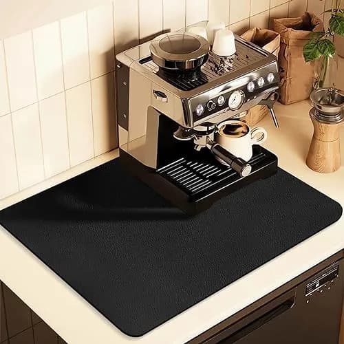 JuSiyley Coffee Mat for Countertops 12" x 19" | Absorbent Rubber Mat for Kitchen thumbnail 1