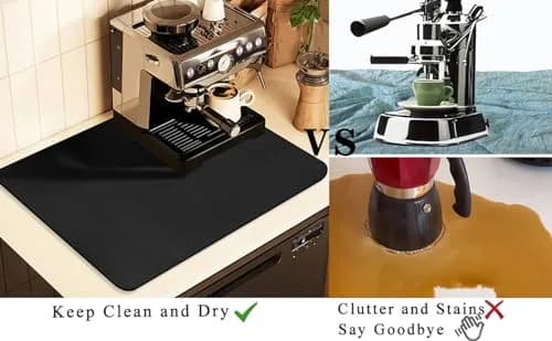 JuSiyley Coffee Mat for Countertops 12" x 19" | Absorbent Rubber Mat for Kitchen thumbnail 5
