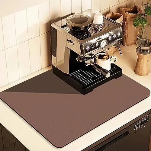 JuSiyley Coffee Mat for Countertops 12"x19" | Absorbent Rubber Mat for Kitchen thumbnail 1