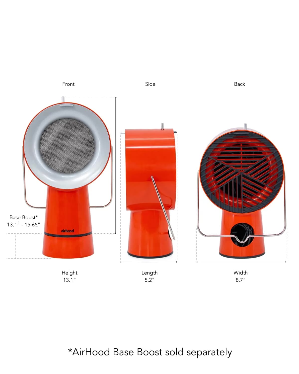 airhood Cadmium Orange Portable Kitchen Exhaust Fan, Ductless Air Purifier with 2 Activated Charcoal Filters & Stainless-steel Oil Filter | Easy to Clean thumbnail 7