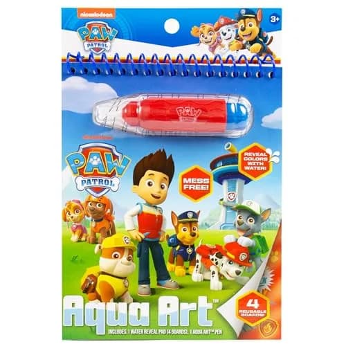 Paw Patrol Aqua Art Pad with Water Pen | Mess-Free Reusable Toddler Activity Book (4 Pages, 6" x 7.5") thumbnail 1