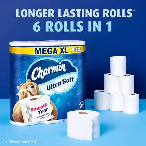 Charmin Ultra Soft Toilet Paper, 18 Mega XL Rolls (6048 Sheets Total) | Trusted Softness, Better Tear thumbnail 4