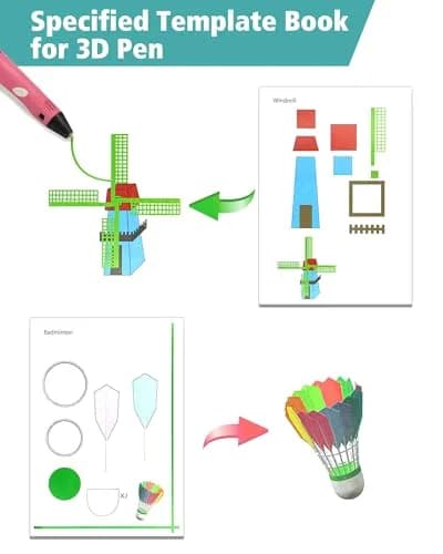 Vomika 3D Pen Painting Drawing Book, 40 Pattern Templates | Kids & Artists, Easy to Use, 40 Cartoon Patterns thumbnail 4