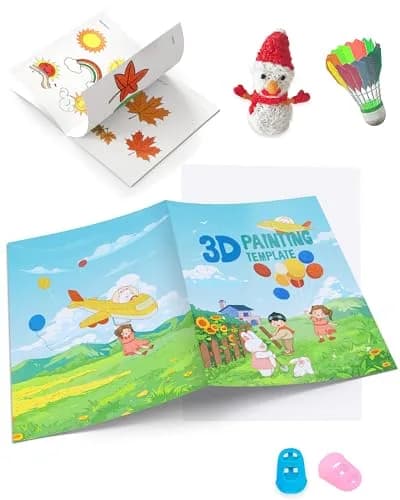 Vomika 3D Pen Painting Drawing Book, 40 Pattern Templates | Kids & Artists, Easy to Use, 40 Cartoon Patterns thumbnail 5