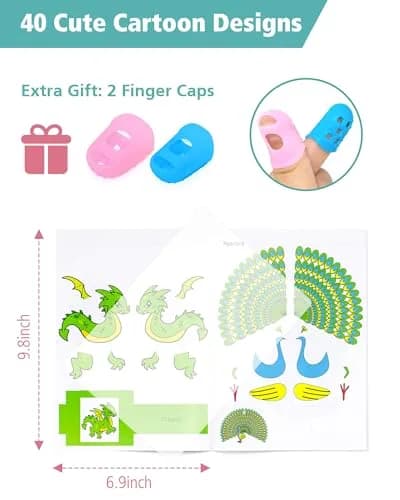 Vomika 3D Pen Painting Drawing Book, 40 Pattern Templates | Kids & Artists, Easy to Use, 40 Cartoon Patterns thumbnail 3