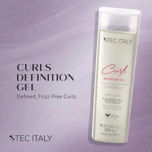 Tec Italy Curls Defining Gel for Curly Wavy Hair, 10.14 fl oz | Anti Frizz, Flexible Hold, Long Lasting Shine thumbnail 2