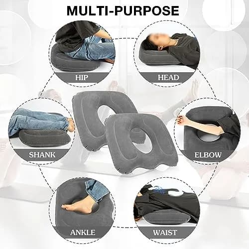 Leinuosen Inflatable Seat Cushion 46cm x 40cm x 12cm (18.1'' x 15.7'' x 4.7'') | Grey 2-Pack thumbnail 7