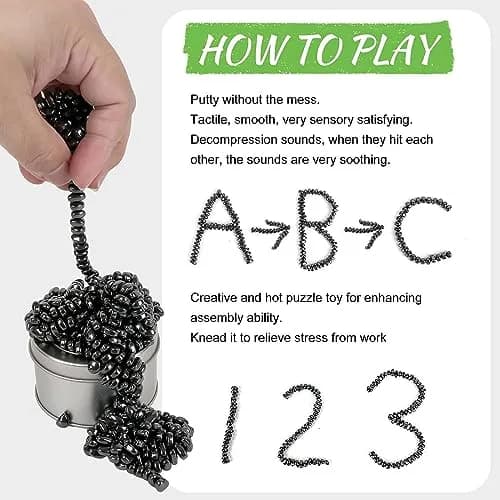 Matassari 1000pcs Black Fidget Toy Set | Magnetic Balls for Adults & Teens thumbnail 4