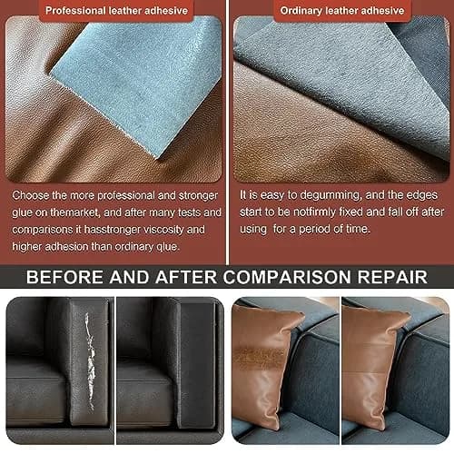 Besezx Leather Repair Patch Tape Kit 4.8in x 60in (12.2cm x 152.4cm) | Self-Adhesive for Furniture, Couch, Car Seats thumbnail 4