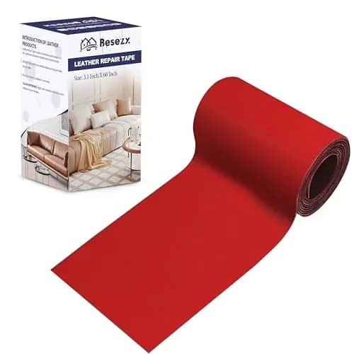 Besezx Leather Repair Patch Tape Kit Deep Red 8.1cm (3.1in) | Self-Adhesive Vinyl Upholstery Fix thumbnail 1