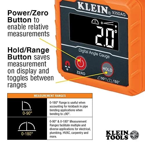 Milescraft GrabberPRO Push Block + Klein Digital Level & Angle Gauge | Woodworking & Metalworking Safety (115c) thumbnail 4