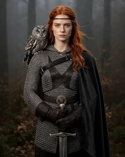 L'VOW Medieval Half Shoulder Cape Knight Cloak with Belt, Black | Vintage Costume Accessory for Men & Women thumbnail 3