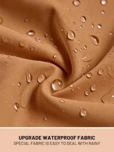 PITINAN Women Rain Jacket Waterproof With Hood Long Trench Coat Caramel, M | Water-Resistant, Detachable Hood, Adjustable Waist thumbnail 3