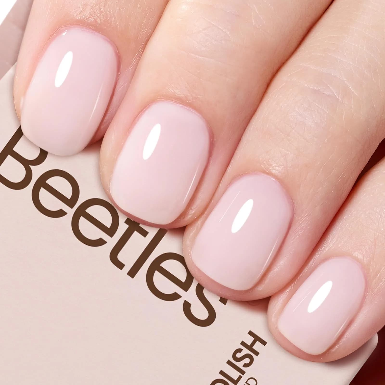 Beetles Milky White Gel Nail Polish 15ml (0.51 fl oz) | Toxin-Free Jelly Nude Color for Natural Nails — Essential Color Collection / Milky Pink