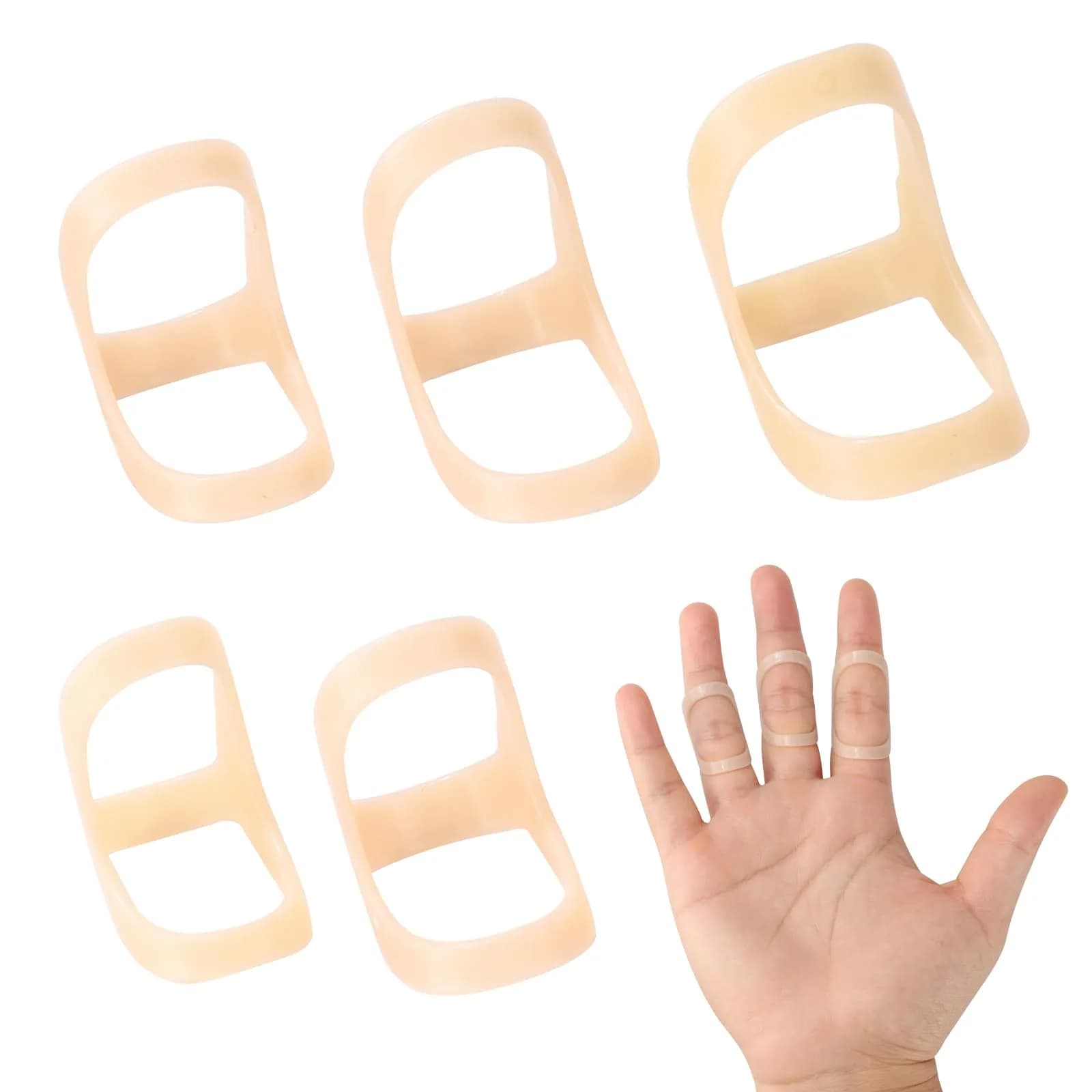 CAGSIG Oval Finger Splints 5-Pack (Sizes 6-10) | Mallet & Trigger Finger Support — Size 9,10,11,12,13