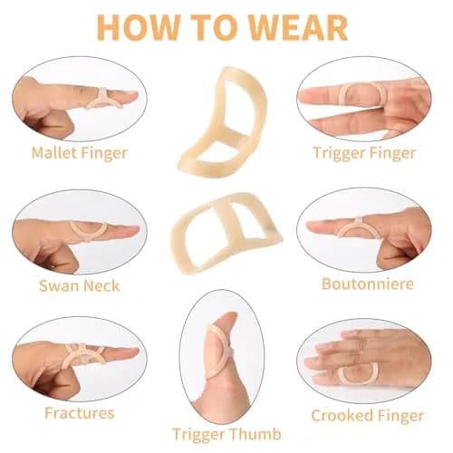 CAGSIG Oval Finger Splints 5PCS Red Plastic | Mallet Finger Treatment Support thumbnail 2
