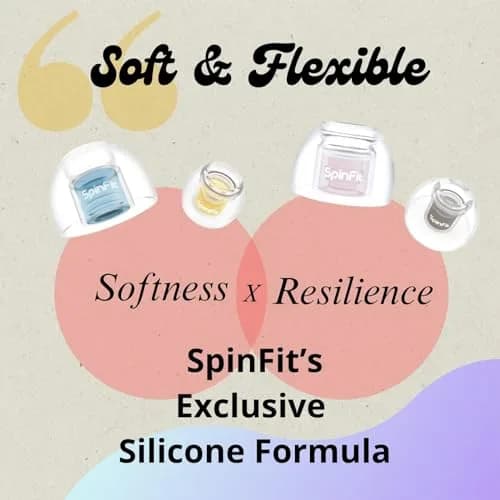 SpinFit Omni for True Wireless Earbuds & IEMs - MS - Patented Silicone Eartips for Replacement (1 Pair) (3.7 mm Nozzle Dia.) thumbnail 9