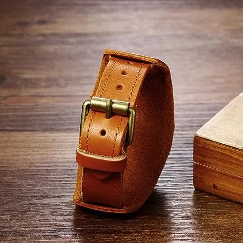 Avaner Men's Vintage Leather Watches: Retro Punk Wide Band Cuff Steampunk Analog Quartz Wrist Watch 47mm (1.85in) | Japanese Quartz Movement thumbnail 3