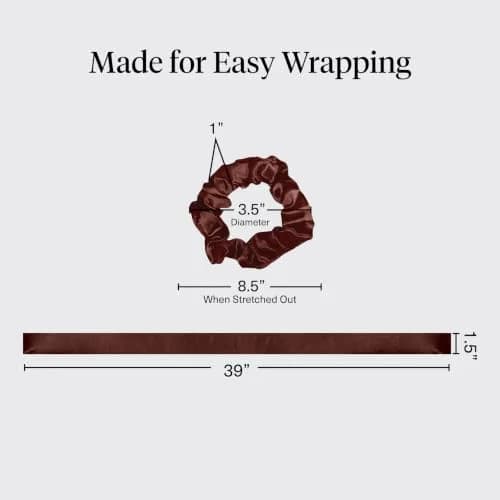 Kitsch Satin Heatless Curls Overnight Set - Chocolate | 34" Rod & 2 Scrunchies thumbnail 5