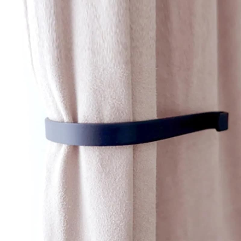 Refila Black Curtain Swag Holder Set of 2 | Wall Mounted Metal Drapery Tiebacks with Screws thumbnail 3