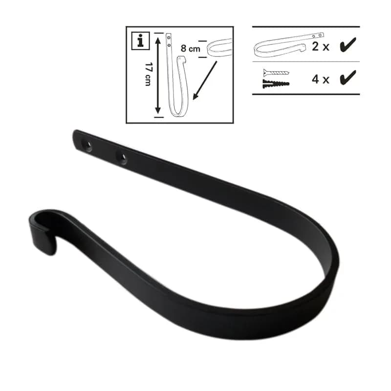 Refila Black Curtain Swag Holder Set of 2 | Wall Mounted Metal Drapery Tiebacks with Screws thumbnail 6