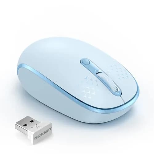 TECKNET Compact Ambidextrous Wireless Mouse for Laptop Blue | Portable, Quiet, 1600 DPI thumbnail 1