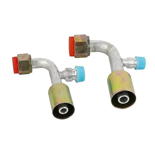 Wisepick AC Fitting Set #8 and #10 Female Beadlock 90° | R134a Pressure Valve, Aluminum, Zinc Finish thumbnail 6